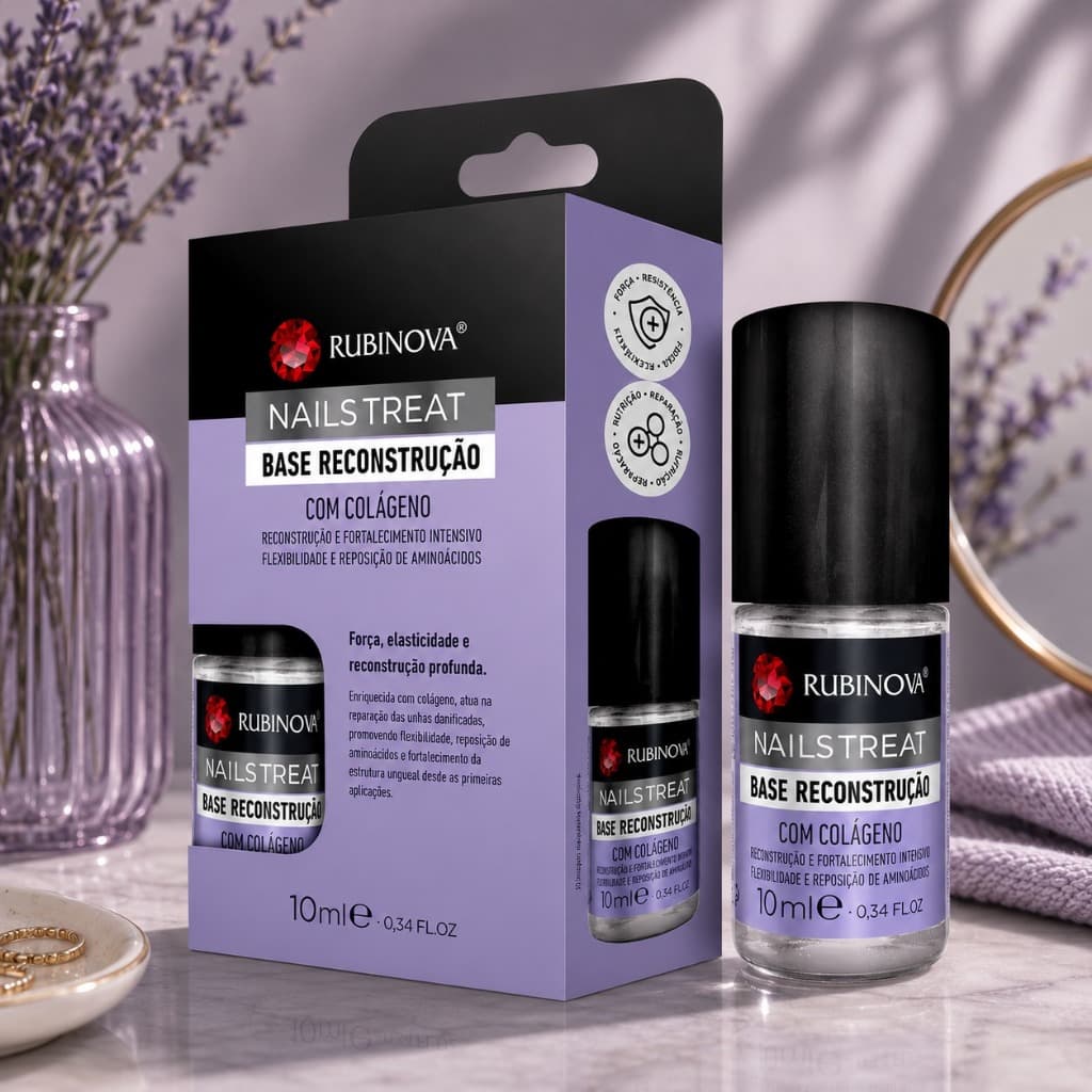 Base de Unha Reconstrução com Colágeno RubiNova 10ml | Nails Treat