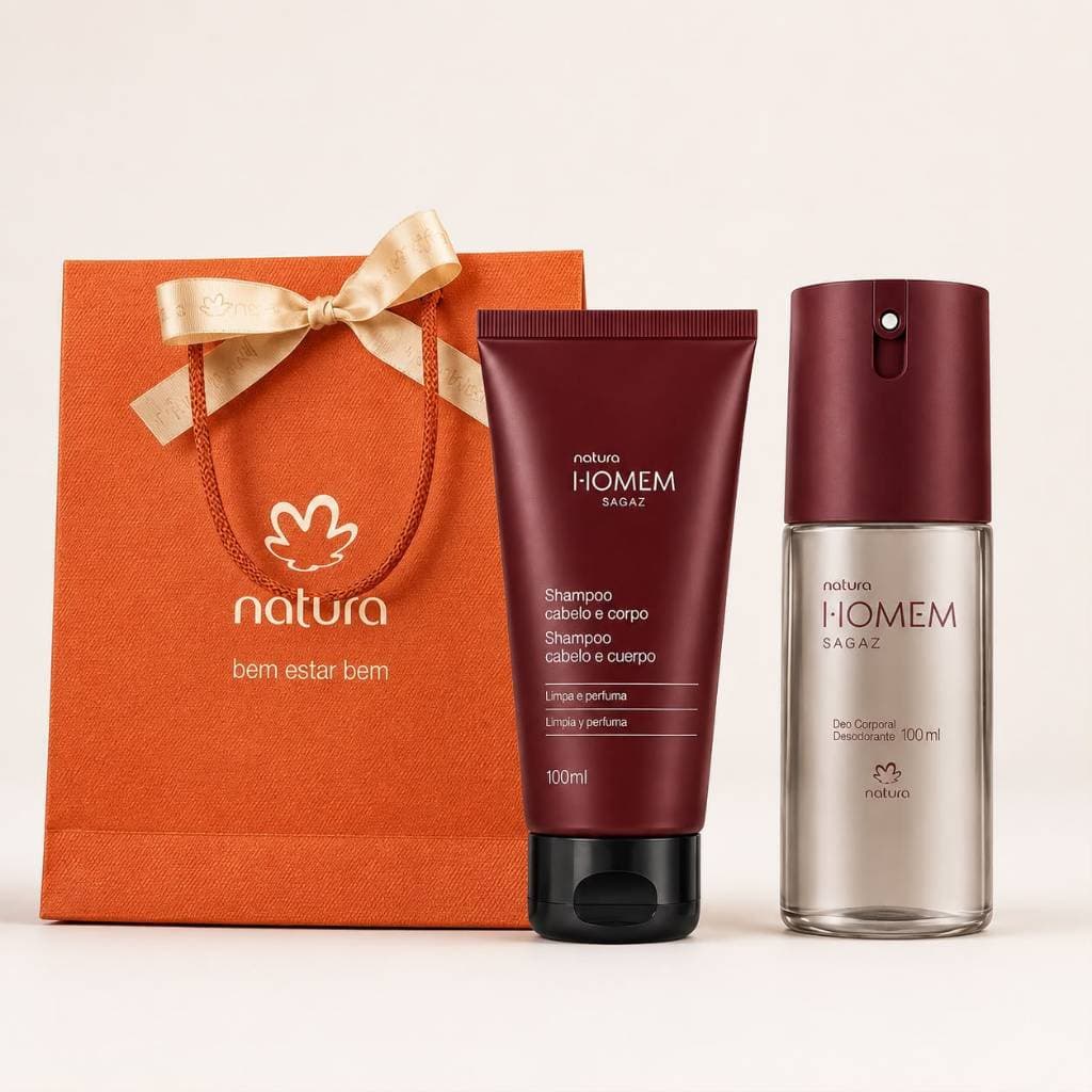 Combo Homem Sagaz Desodorante Corporal 100ml + Shampoo Cabelo e Corpo 100ml