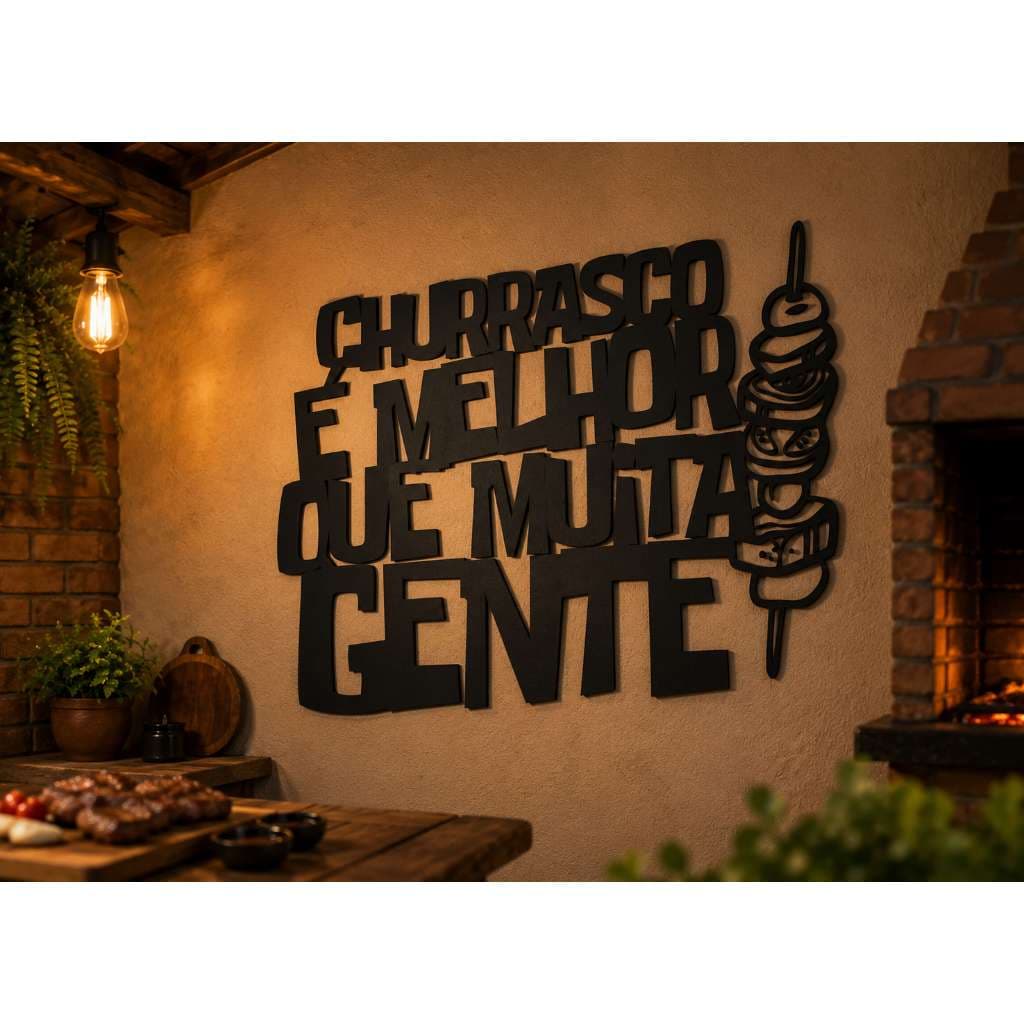 Placa Decorativa Churrasco | Área Gourmet | Presente para o Churrasqueiro |  Dia dos Pais