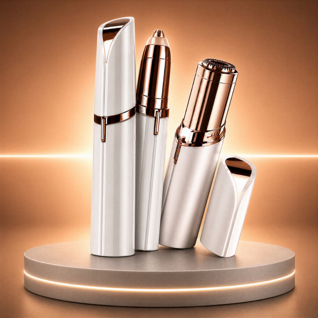Kit Caneta Depiladora Sobrancelha + Depilador Facial Batom USB Recarregável Indolor Bivolt
