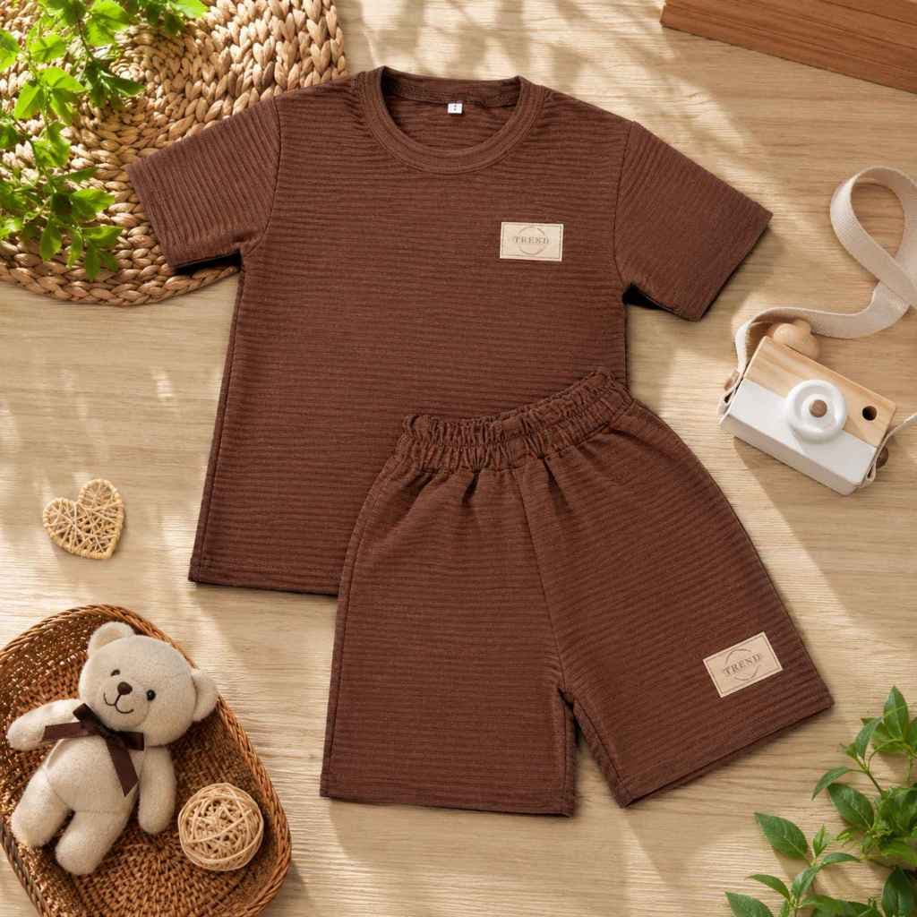 Kit Camisa e Short Canelado Infantil Menino Masculino Anarruga