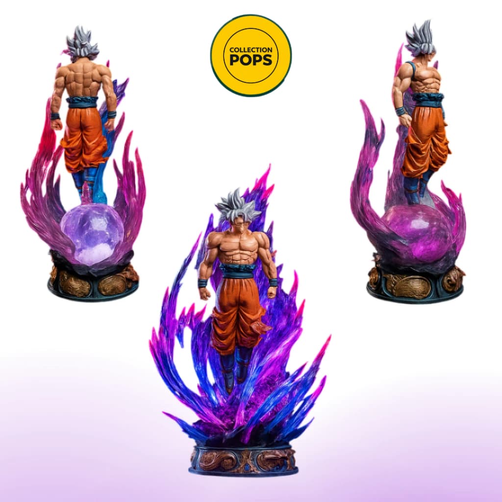 Action Figure Goku Instinto Superior 25cm Dragon Ball Glow PVC Premium Colecionável Anime Decoração