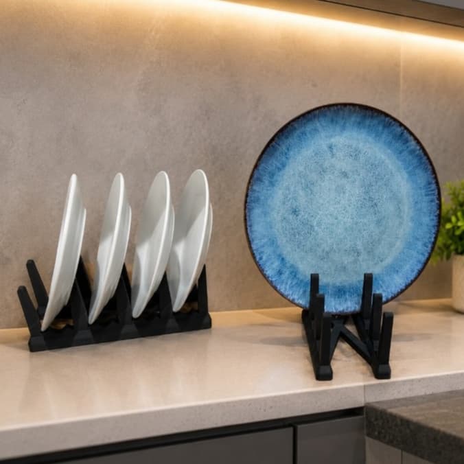 Porta Pratos e Tábuas de Carne Organizador de Armário Cozinha Suporte Vertical para Pratos e Tábuas