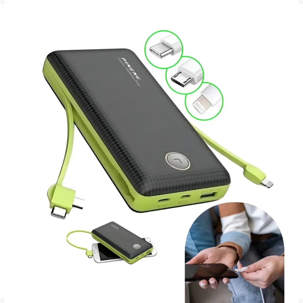 Power Bank 20000mAh Carregador Portátil Turbo USB Bateria Externa para Celular Android e iPhone