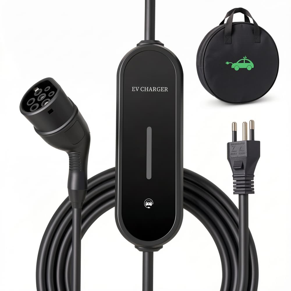 Carregador Portátil EV 7kW/3,5kW com Adaptador Azul | Bivolt 127V/220V | Cabo Cobre Puro 5m TPE | IP54