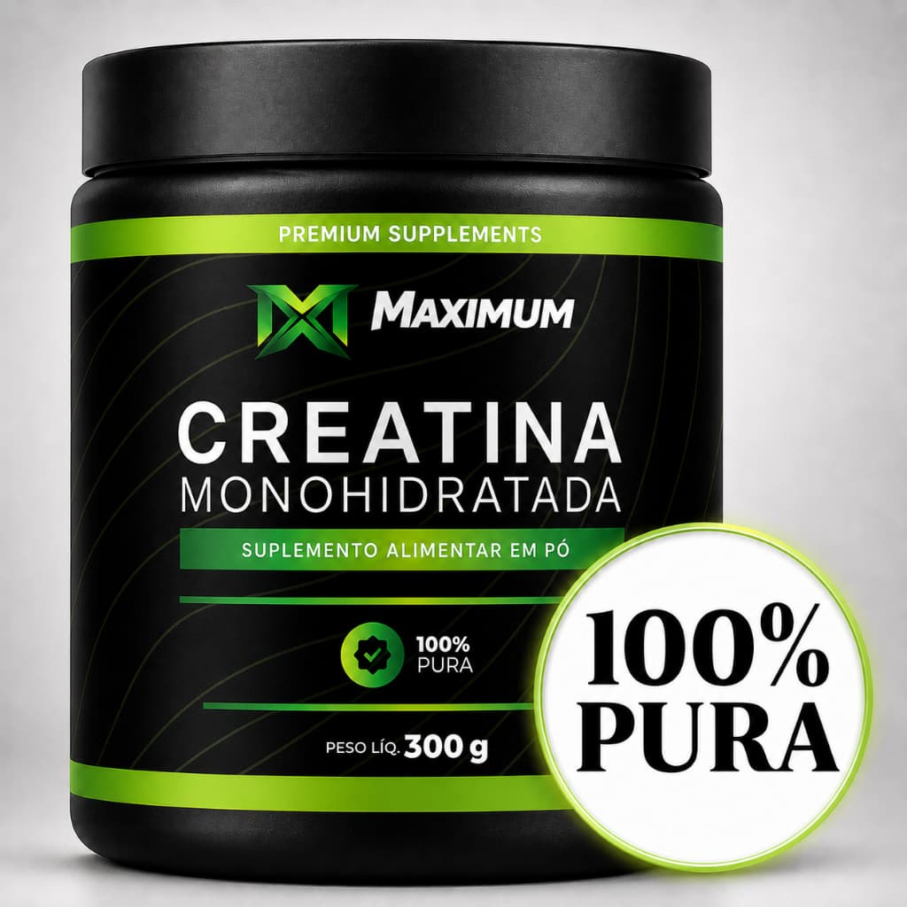 Creatina Monohidratada Maximum 300g 100% Pura Suplemento Alimentar em Pó