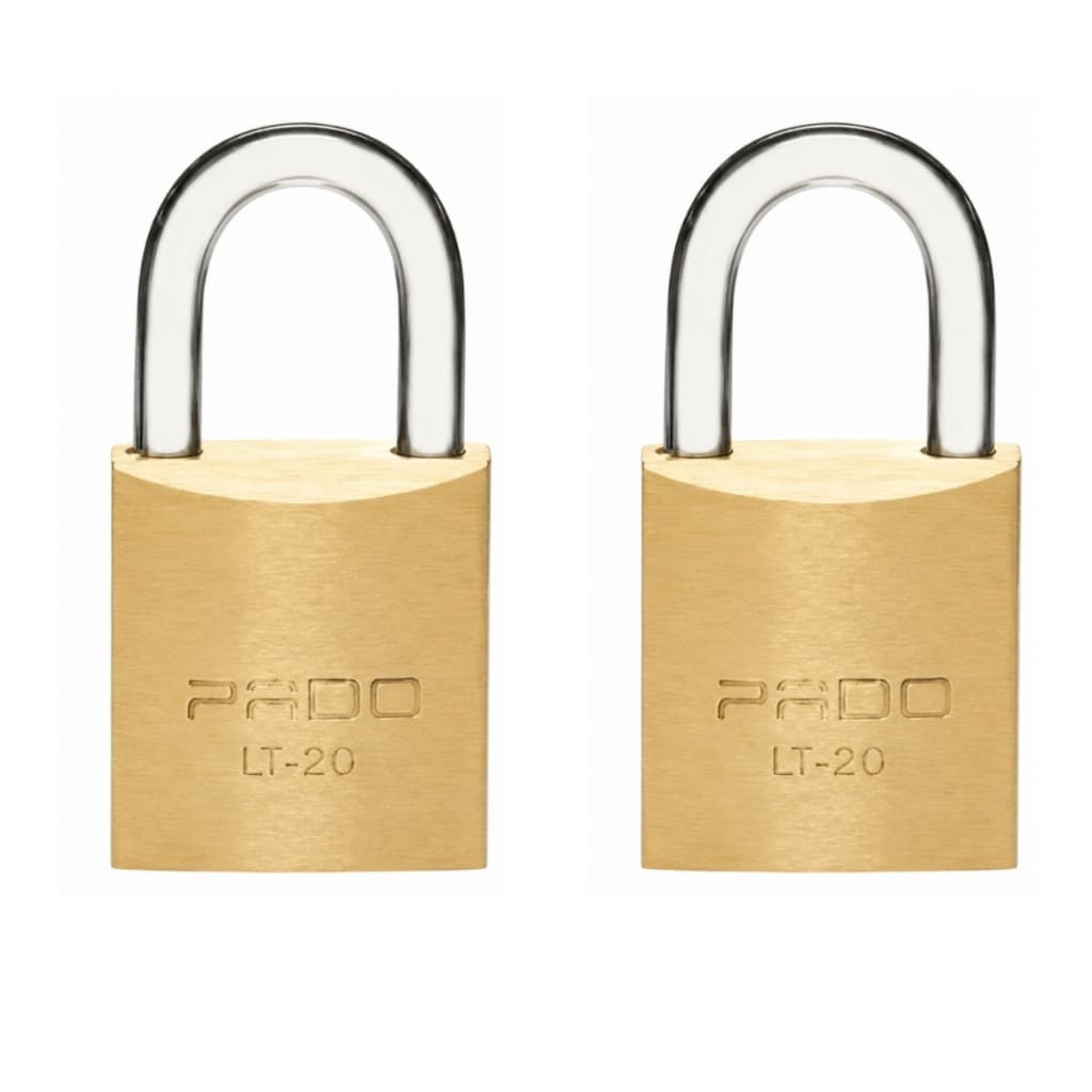 Cadeado Pado 20mm Latão De Armário Bicicleta Malas 2 Peças Cor Dourado