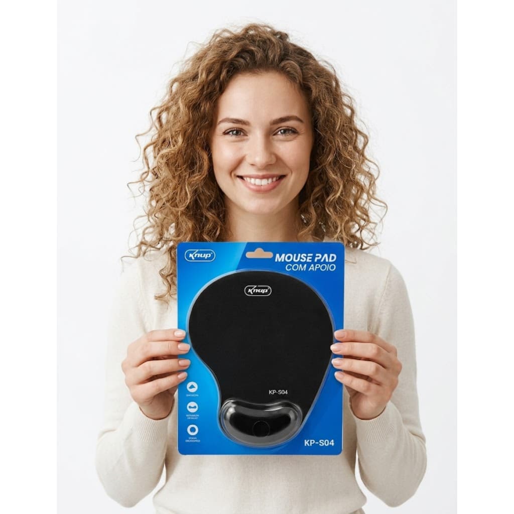 Mouse Pad Ergonomico Gel Apoio Punho Pulso Knup Kp-s04
