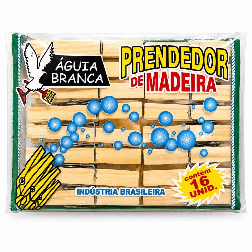 Prendedor De Roupa de Madeira Águia Branca