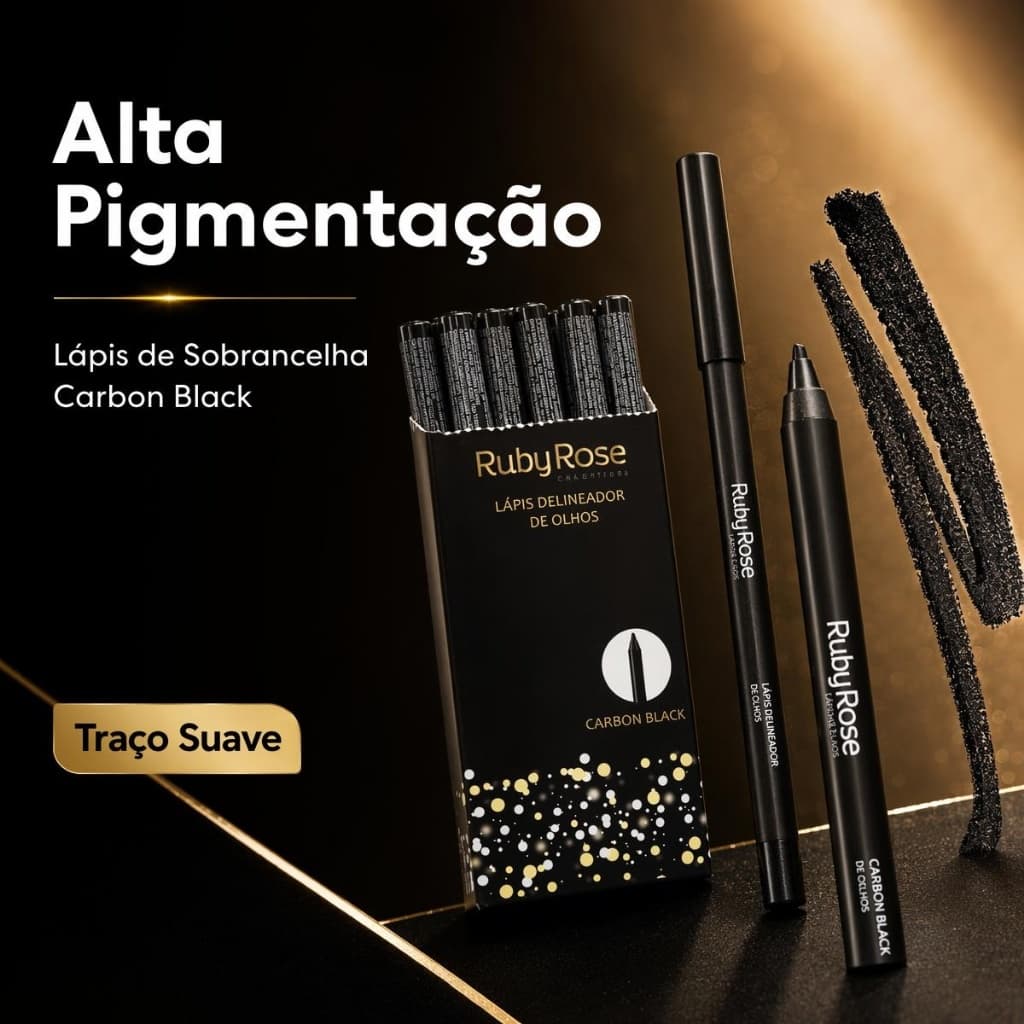 Lápis Delineador Carbon Black À prova d’agua (KIT OU UNIDADE)