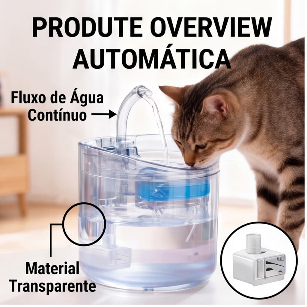 Fonte Bebedouro para Pet com Filtro Removível Fácil Limpeza Anti Sedimento