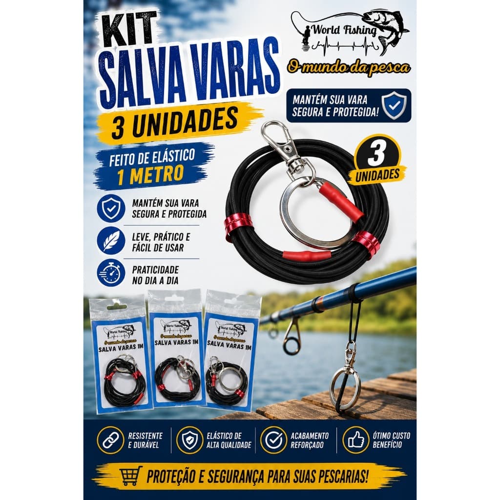 SALVA VARAS KIT COM 03UNS PARA PESCA SUPER RESISTENTE!