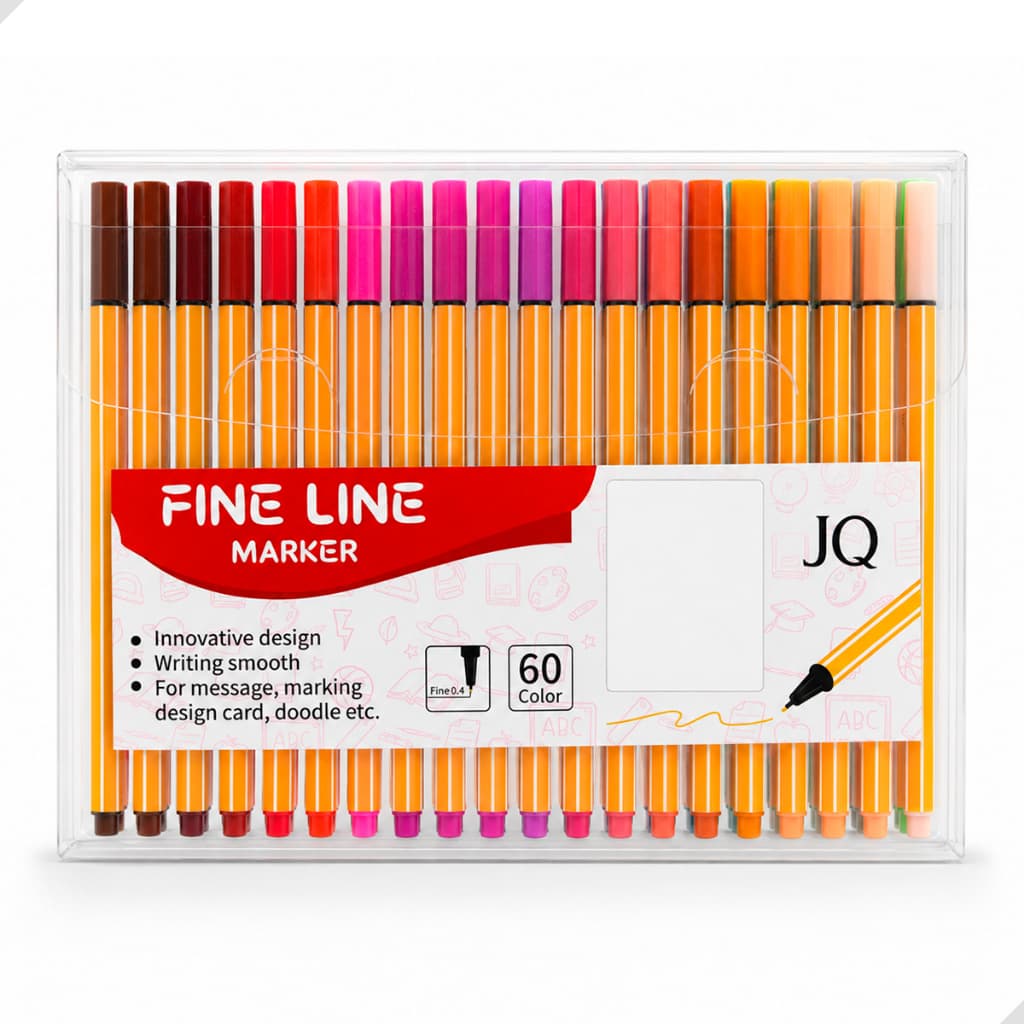 Kit 60 Canetas Fine Line Coloridas Ponta Fina 0.4mm Ideal Para Lettering Planners E Estudos
