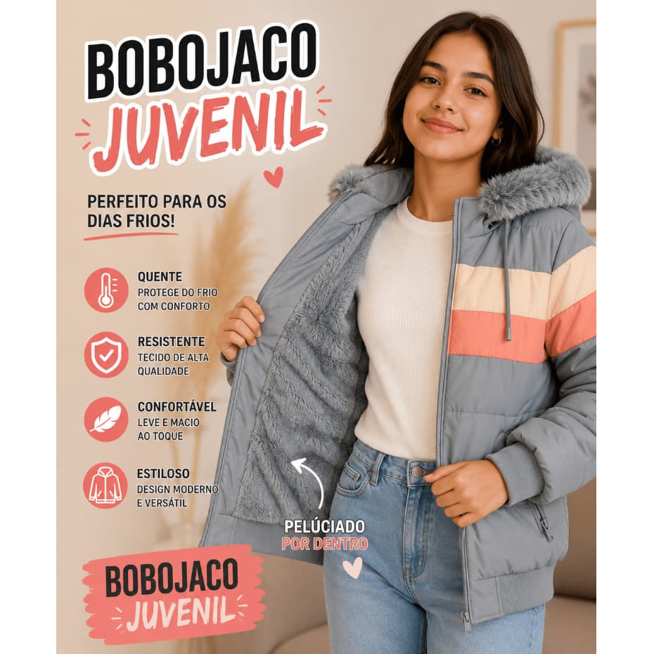 Bobojaco Juvenil Feminino Tamanho Único Peluciado ❤️
