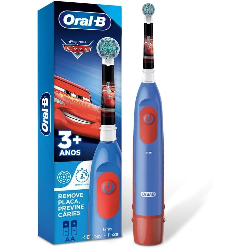 Escova Dental Elétrica Oral-b Carros Disney Pixar Cars + 2 Pilhas