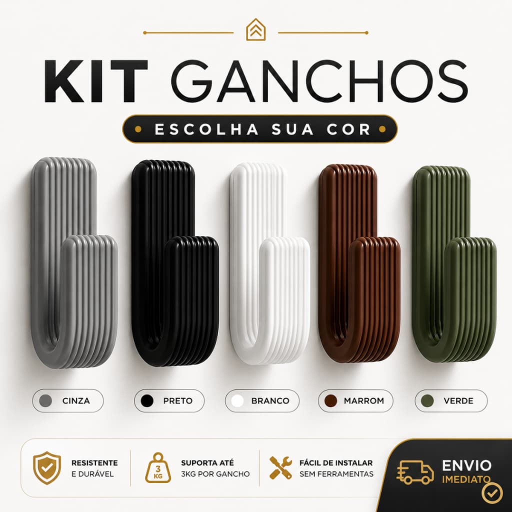 Gancho Suporte Kit Resistente Com Fita Dupla Face Para Toalhas Roupas Acessórios Premium Banheiro Cozinha