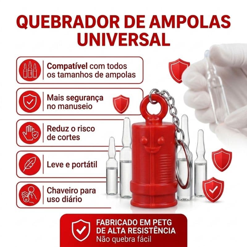 quebra de Ampolas segurança portátil para profissionais medico Enfermeiro Hospital com chaveiro