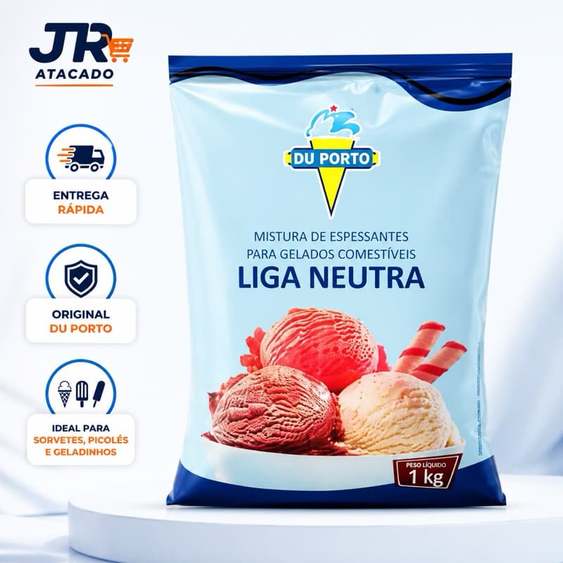 Liga Neutra Mistura De Espessantes Para Gelados Du Porto 1Kg Sorvetes, Geladinhos, Sobremesa Açaí