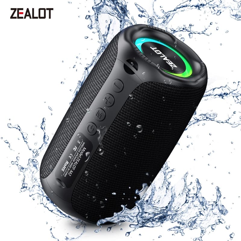 ZEALOT M2 Caixa de Som Bluetooth Portátil 10W IPX4 à prova d'água PD45W QC18W Tipo-C Cartão TF para viagens