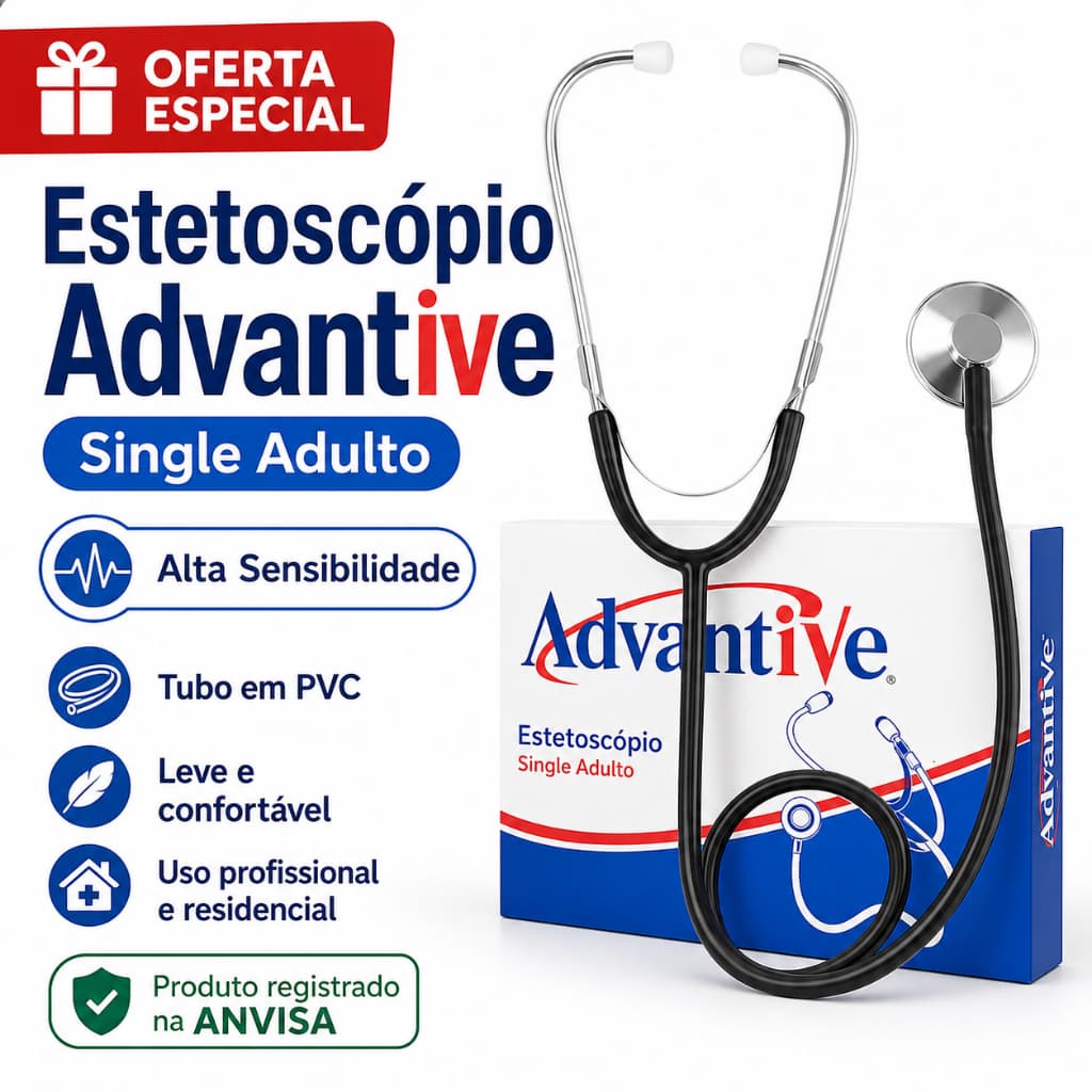 Estetoscópio Advantive Single Adulto com Diafragma de Alta Sensibilidade