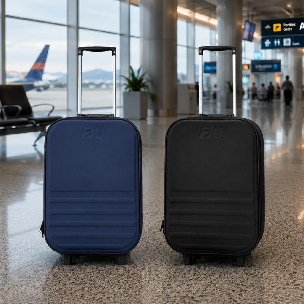 Kit 2 Malas Viagem 10kg de Bordo Com Rodinhas Medidas Anac