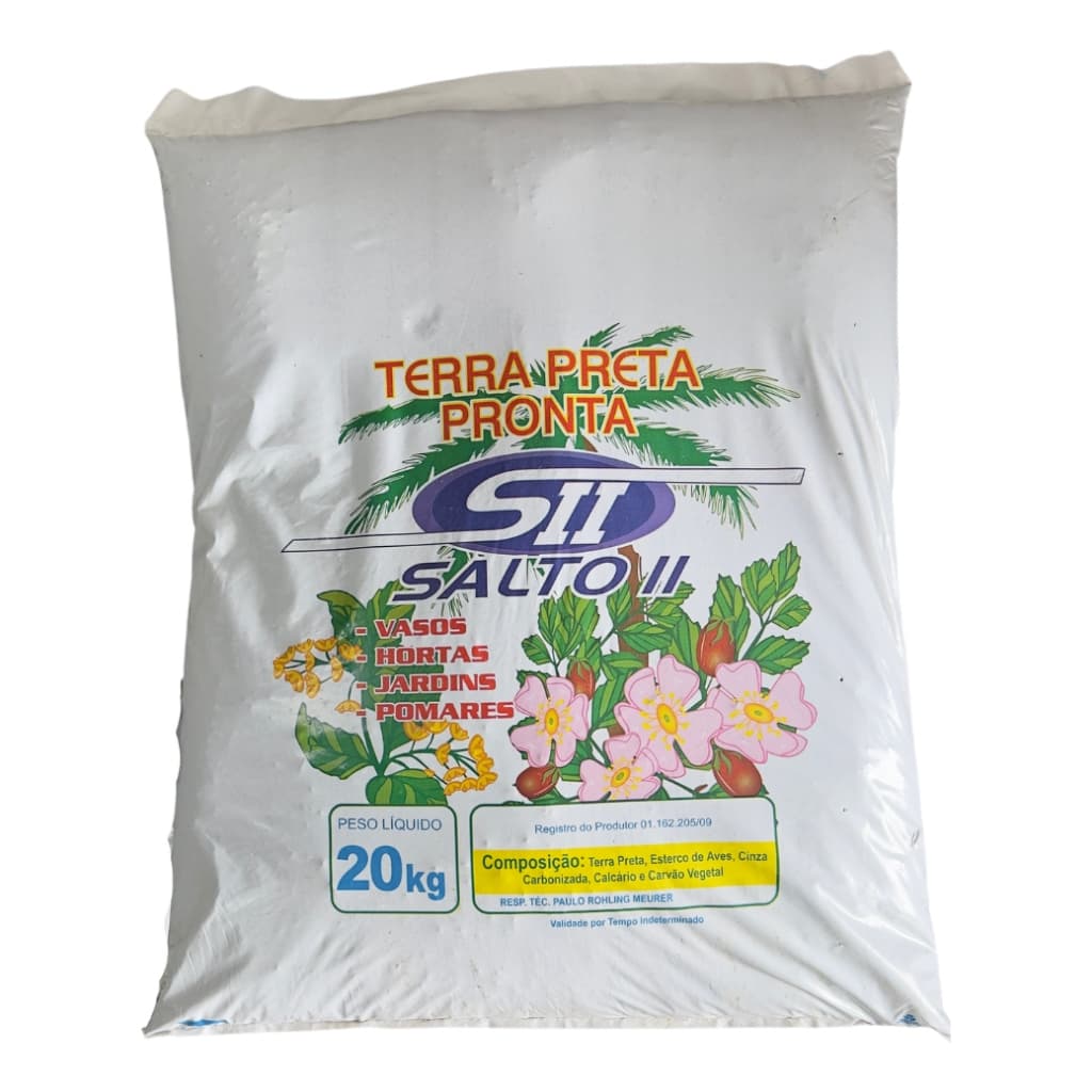Terra Vegetal Preta Adubada para Plantas Nutriente para Horta Jardim Vaso Fruta