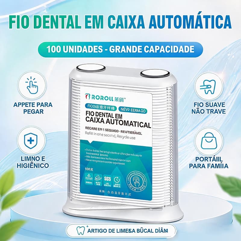 Fio dental automático para uso doméstico, limpeza da boca e dentes, limpeza diária para adultos e crianças