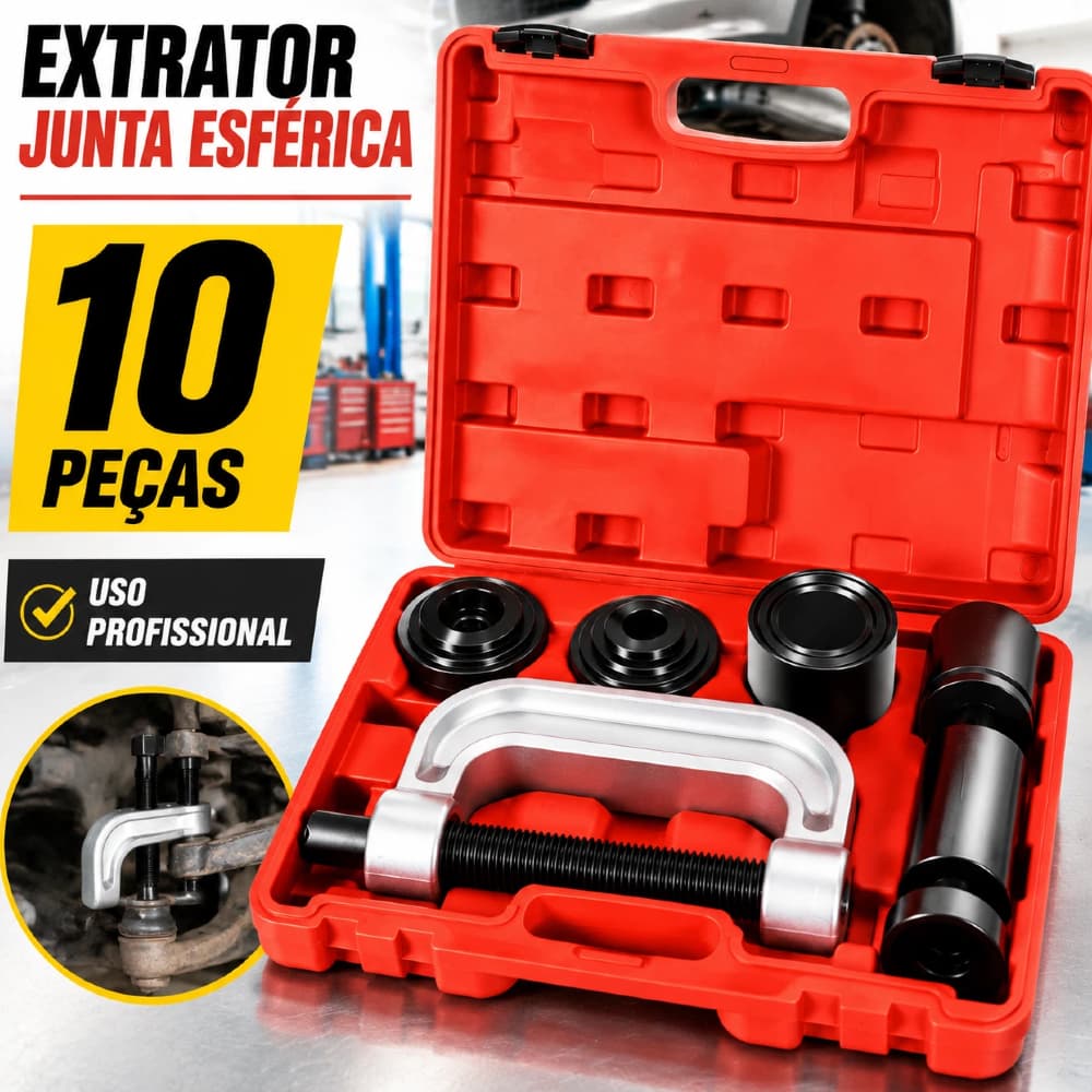 Kit 10 Peças Separador de Junta Esférica Universal  Extrator para Suspensão Automotiva - Ferramenta Profissional