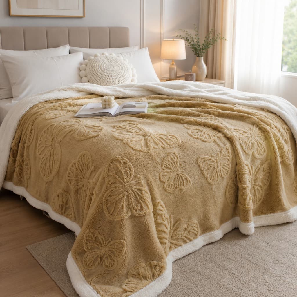 Cobertor Casal Grosso 2,10x1,90 Sherpa Pelinho Fofinho Overrera Butterflay