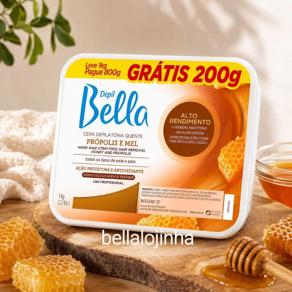 Cera Depilatória Depil Bella Própolis e Mel 1kg