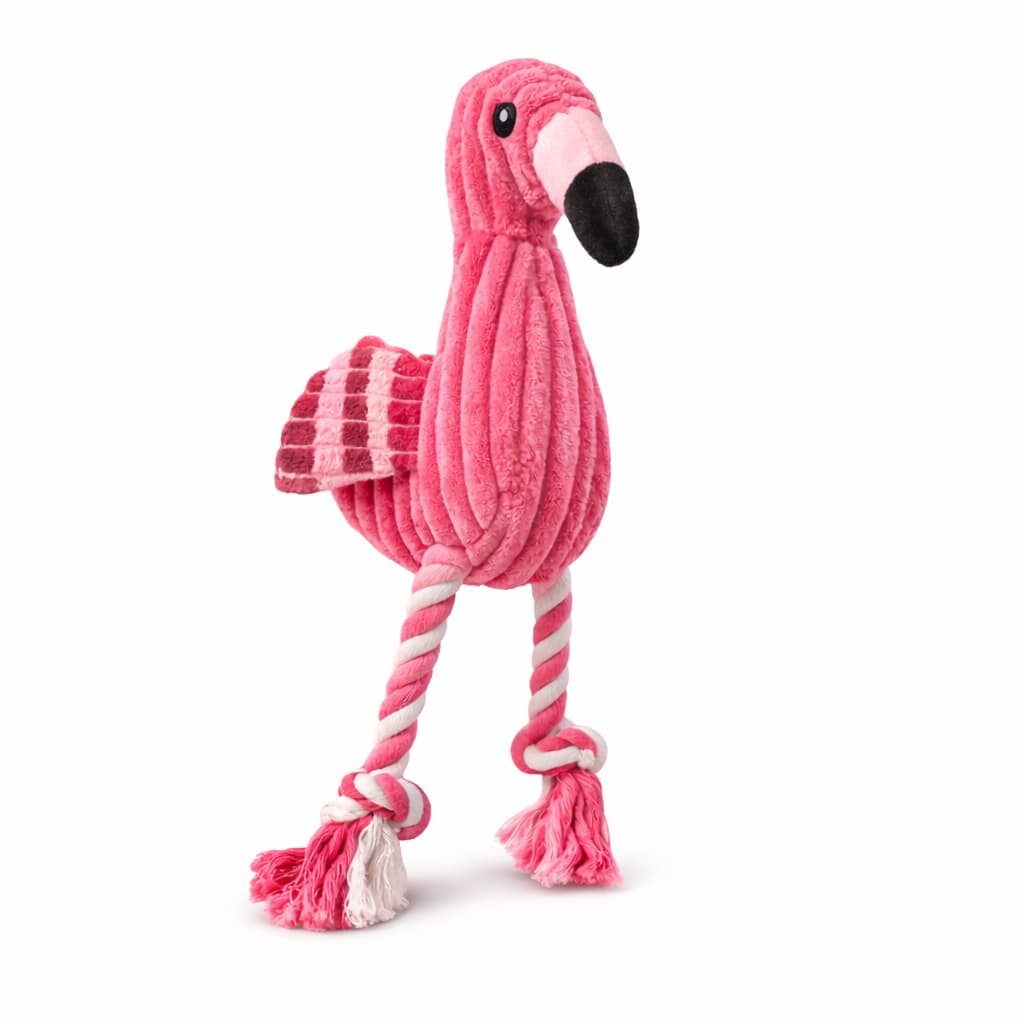 Mordedor Pelúcia Flamingo com Som para Cachorro | Brinquedo Resistente com Apito Antiestresse para Cães