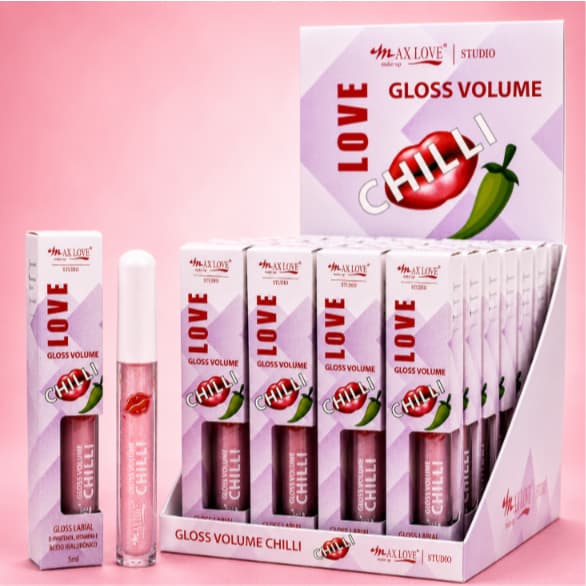 Gloss Volume Chilli C/ Ácido Hialurônico 5ml - Max Love