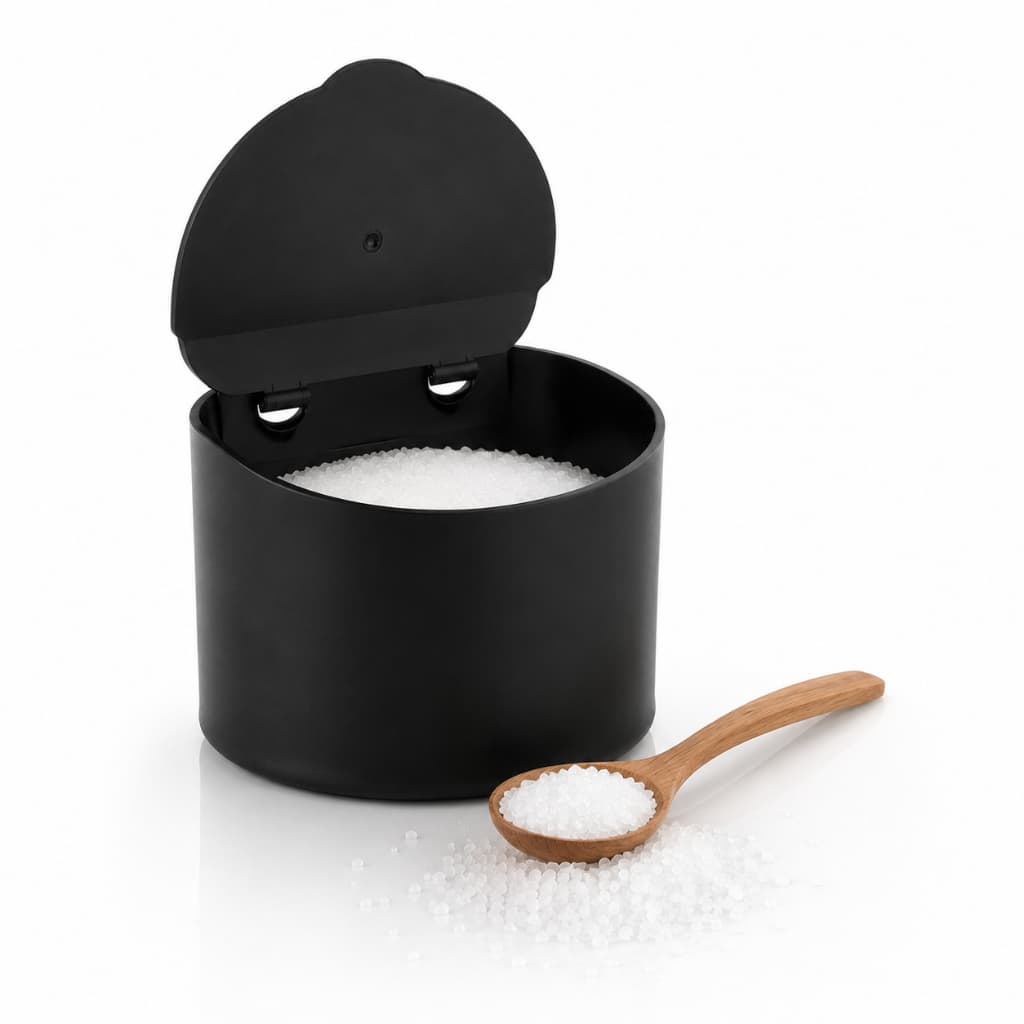 Saleiro Porta Sal 500g com Tampa Basculante Saleiro Cozinha Preto Pote para Sal Organizador de Temperos e Mantimentos