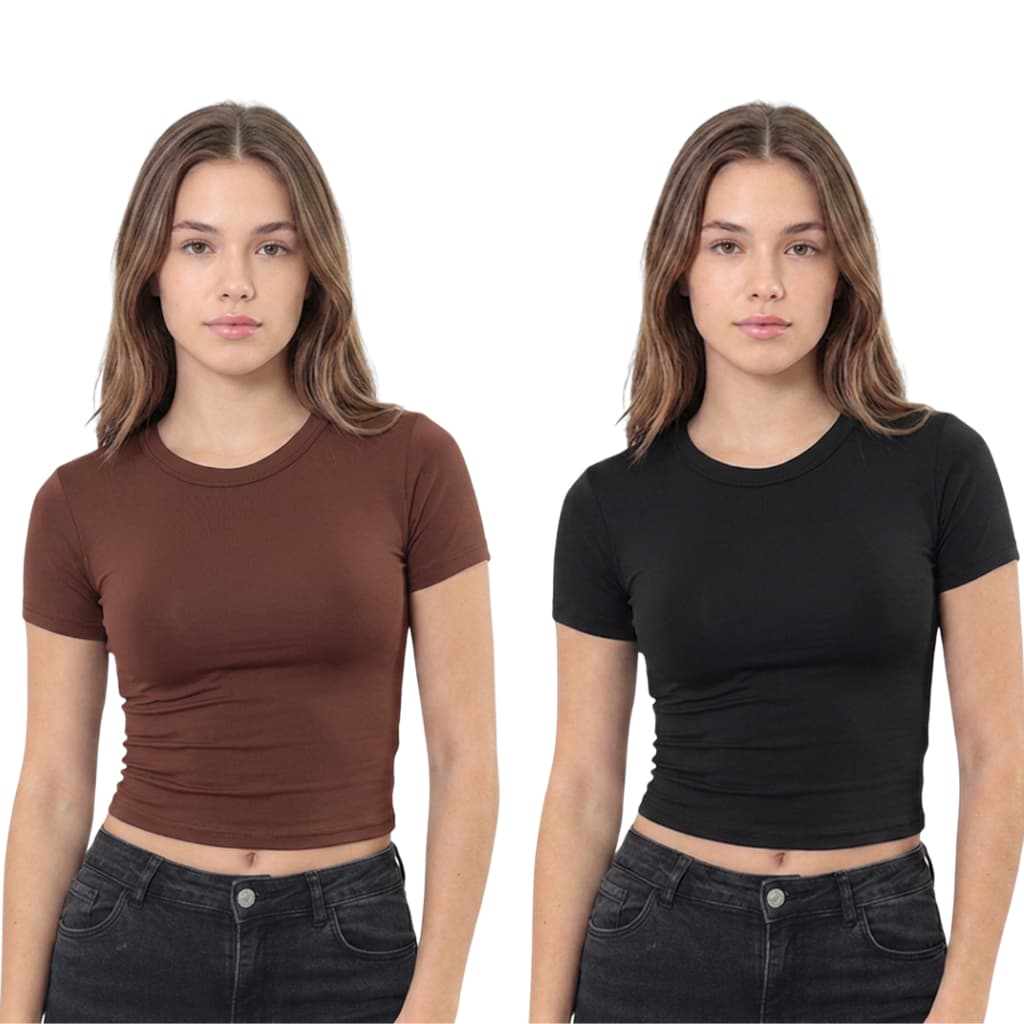 Blusa Básica Feminina Baby Tee Suplex Justa Gola Redonda Estilosa premium