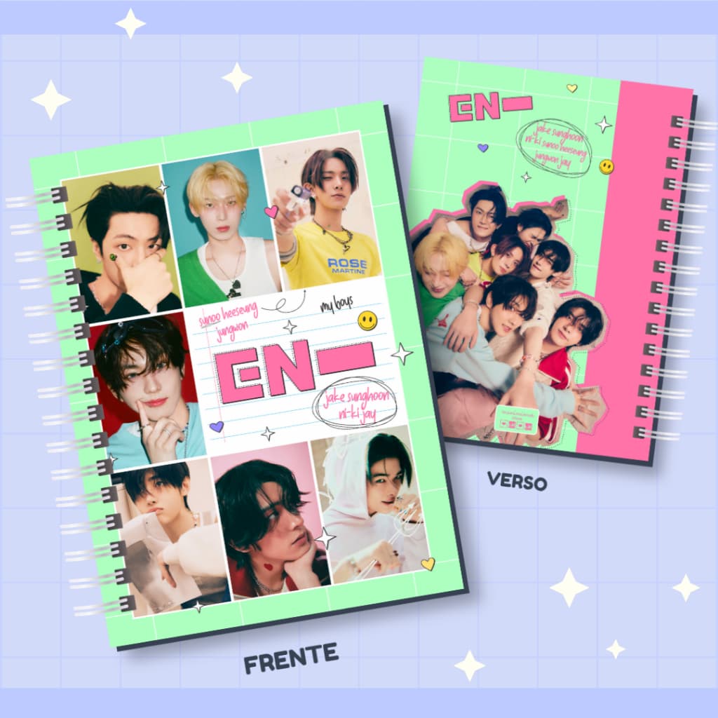 Caderno Enhypen Kpop | Caderno A5 ou Universitário