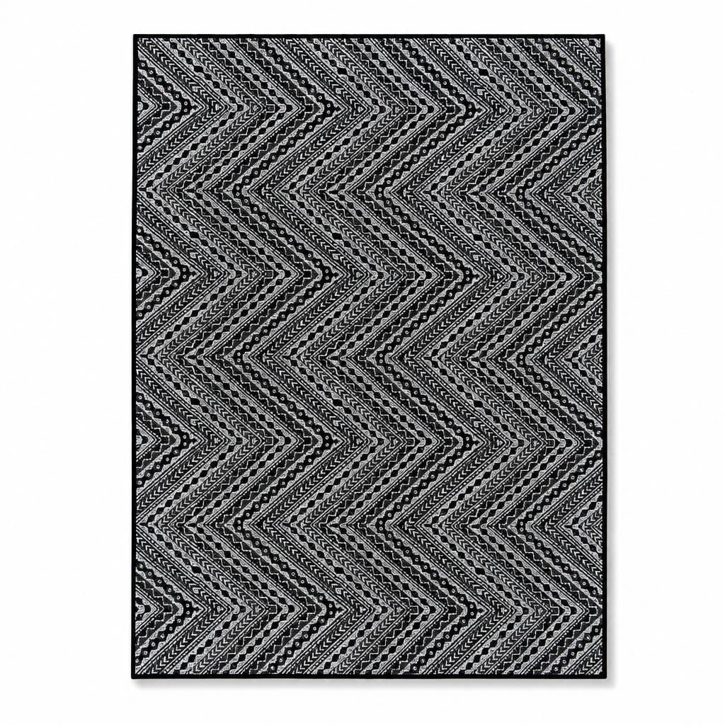 Tapete Premium 150x200cm Preto Design Inca - Sofisticação para Sua Sala