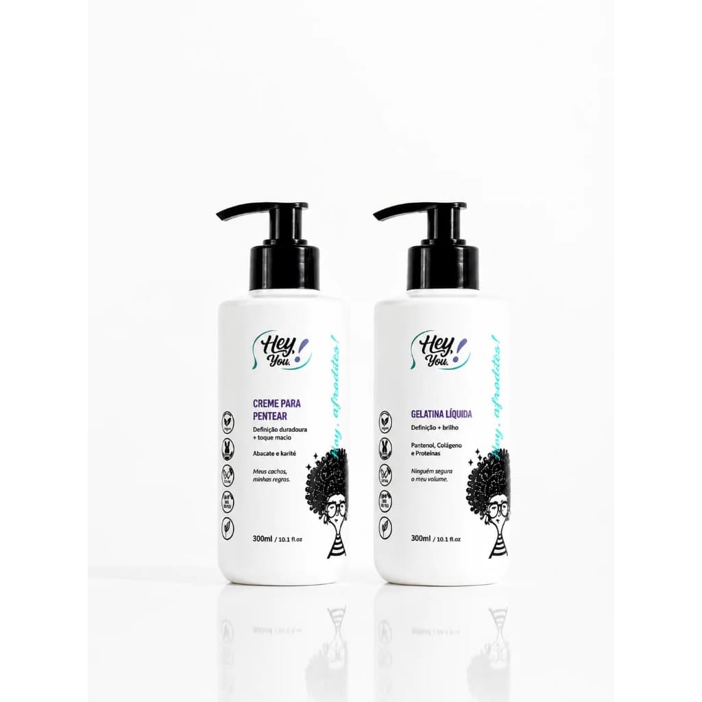 kit Hey youCreme para Pentear + Gelatina FixaBrilho | Definição, Hidratação e Brilho Intenso