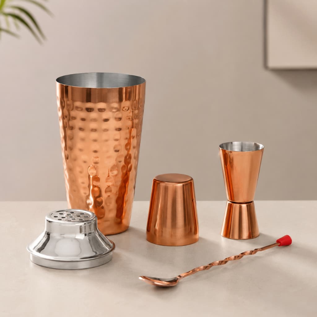 Jogo de Coqueteleira Com 3 Peças para Preparo de Drinks