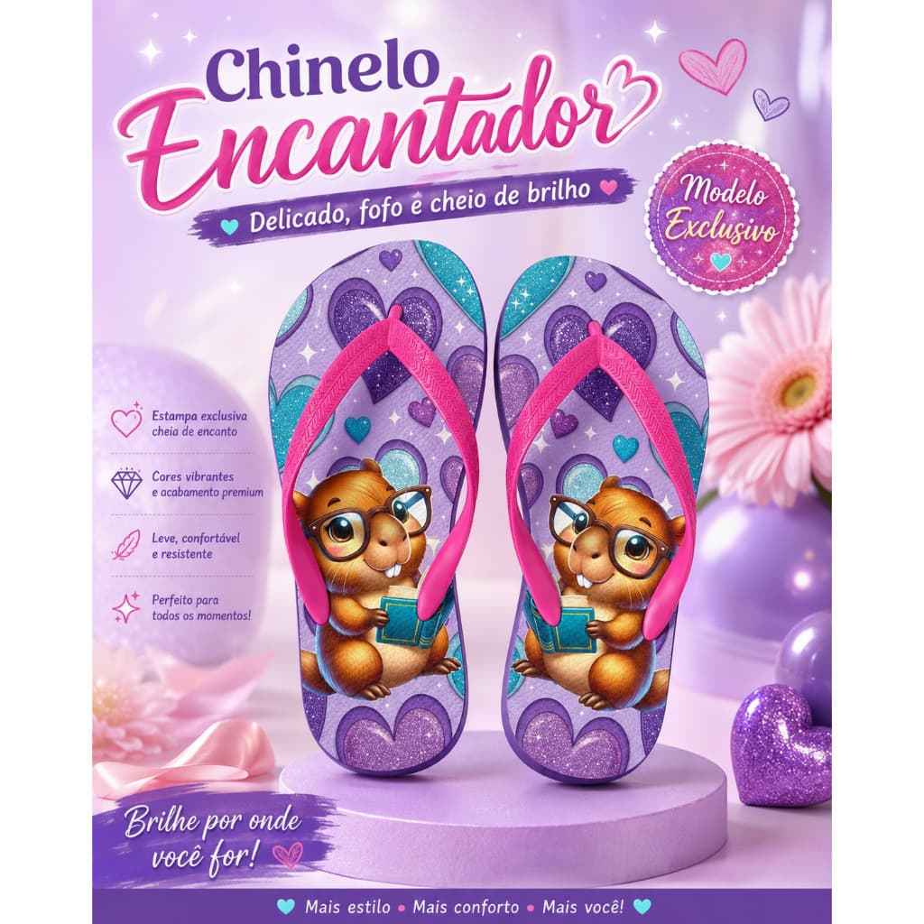 chinelo personalizado Capivara.