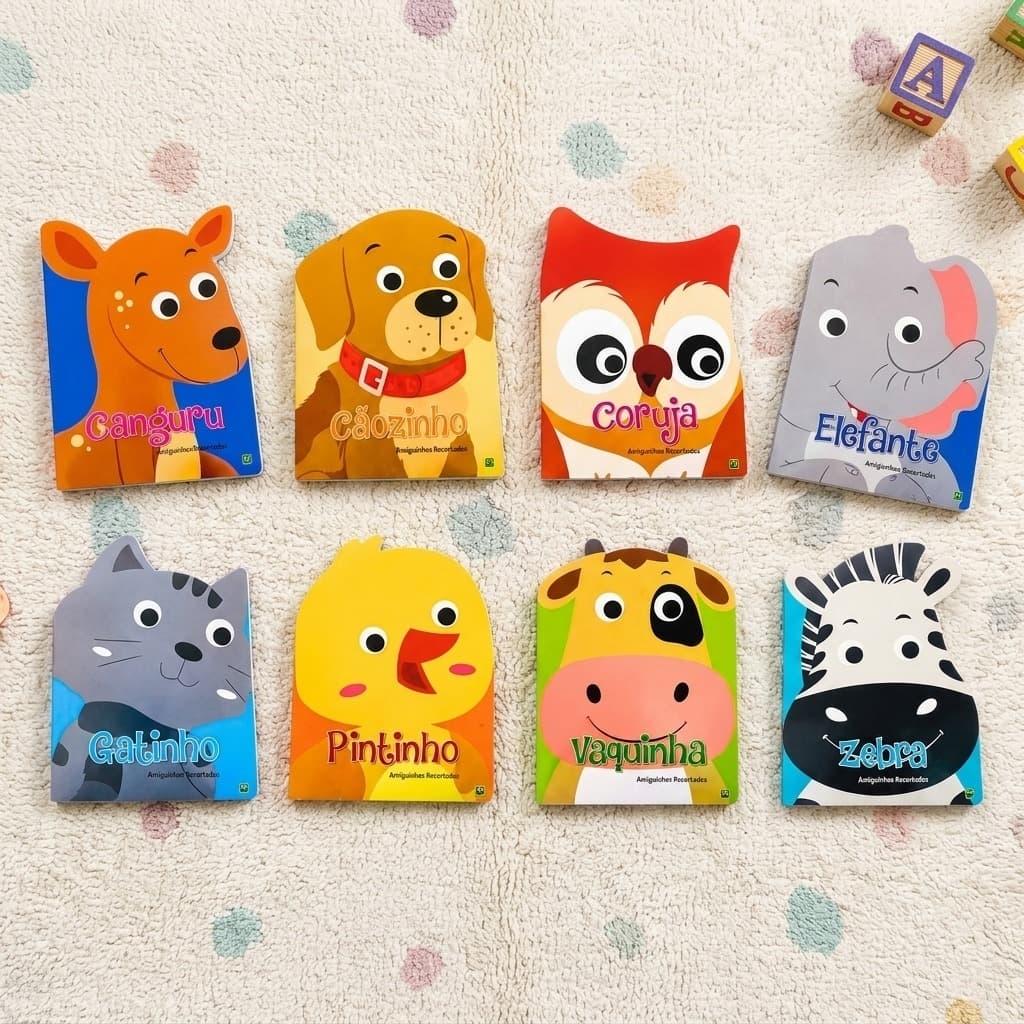 Kit Livros Infantis Animais Livro de Banho Primeiras Palavras Educação Infantil Bebês Crianças