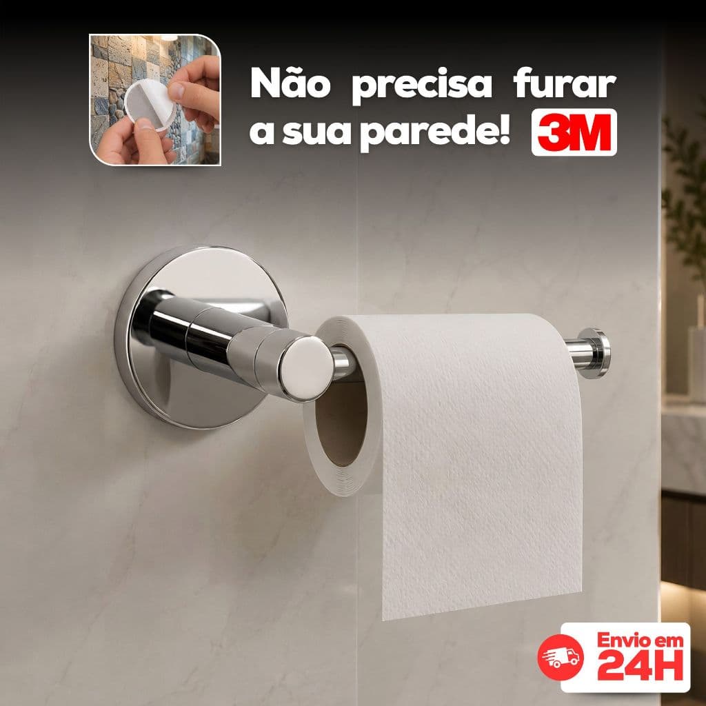Suporte de papel Higiênico Adesivo Acessórios para banheiro Cola 3M