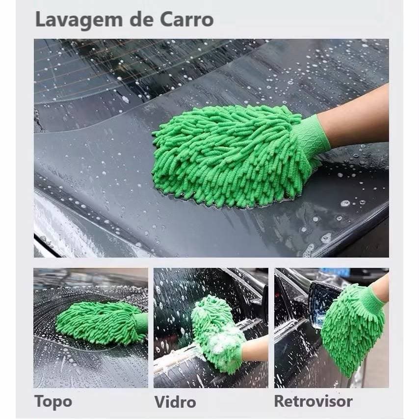 Luva Mágica Chenille de Microfibra – Carro, Moto e Limpeza Multiuso