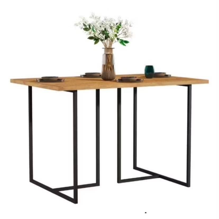 Kit 2 Pés de Mesa Industrial em T com Nivelador Metalon 20x30 com 60cm de Largura x 75cm de altura