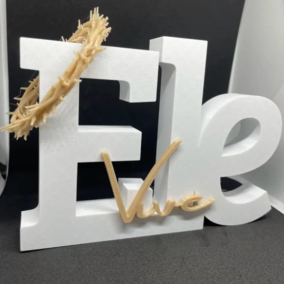 Escultura Decorativa Cristã Ele Vive 3d Presente Gospel