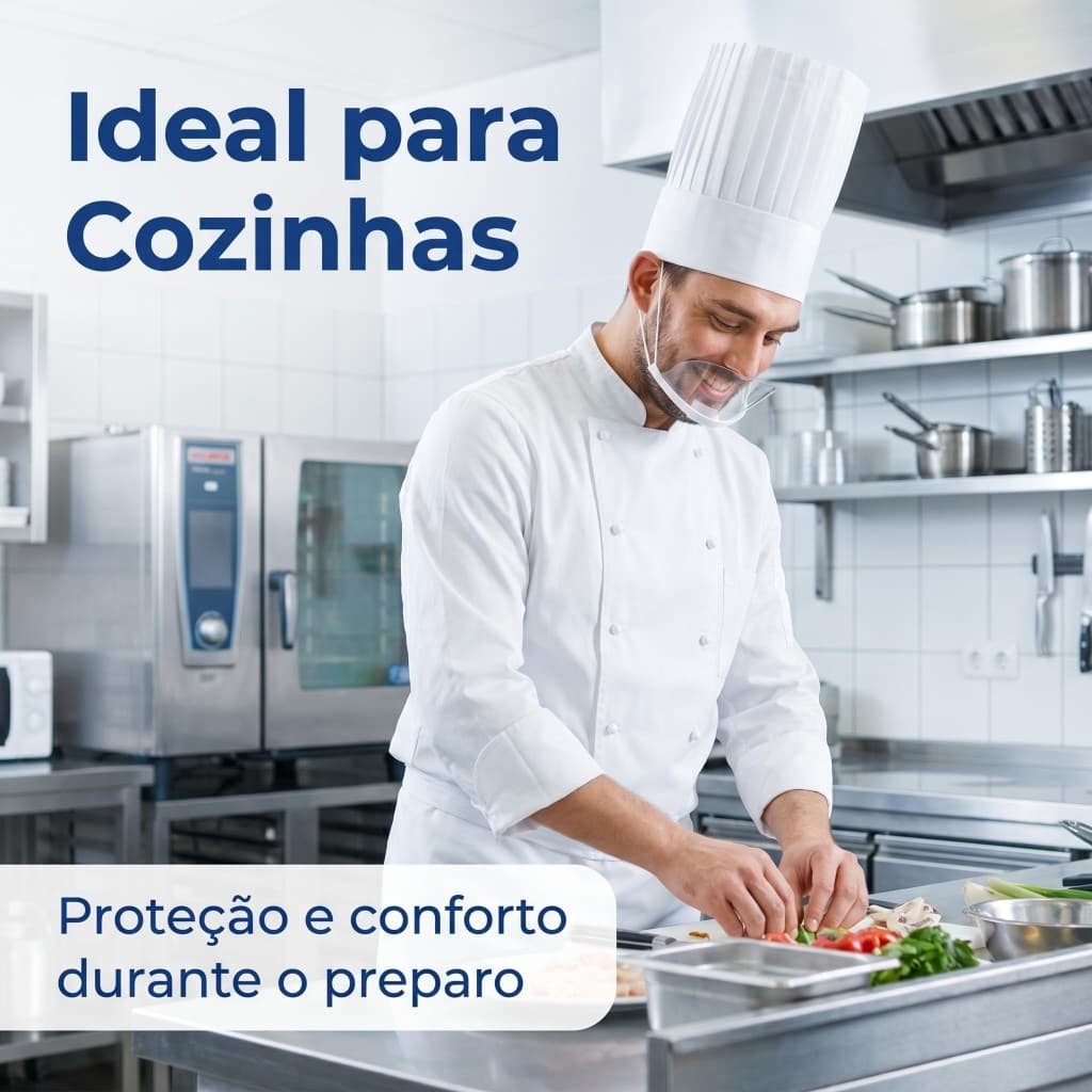 Máscara Facial PET Higiênica para Garçom Restaurante