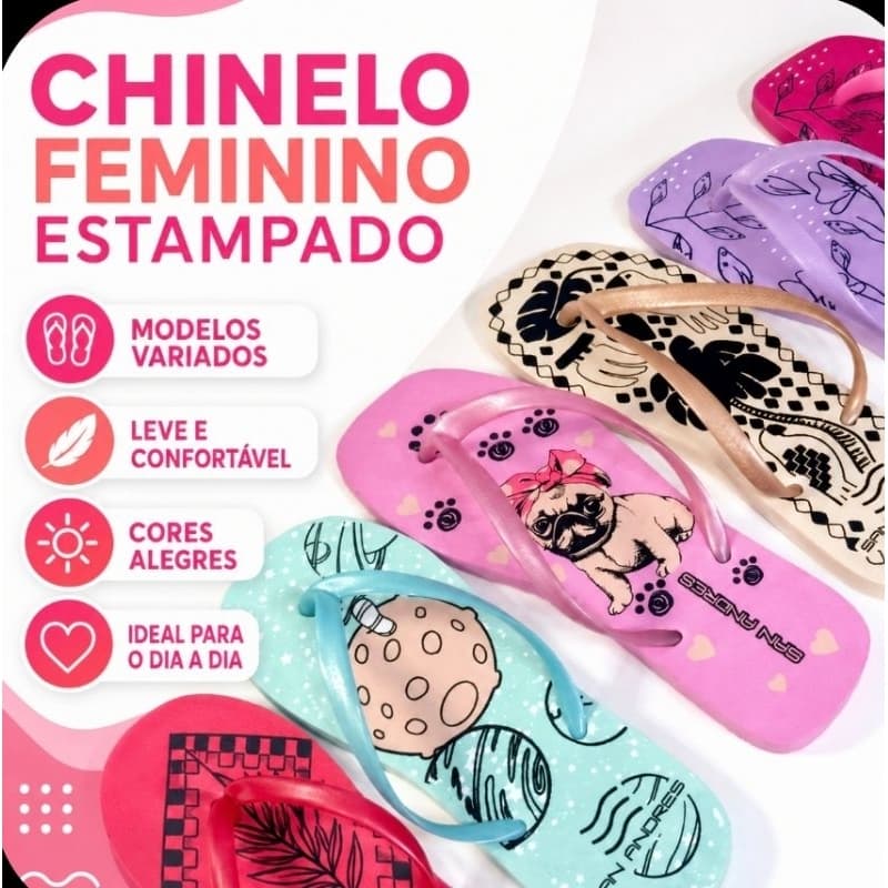 Chinelo  Feminino Farm Original Confortável