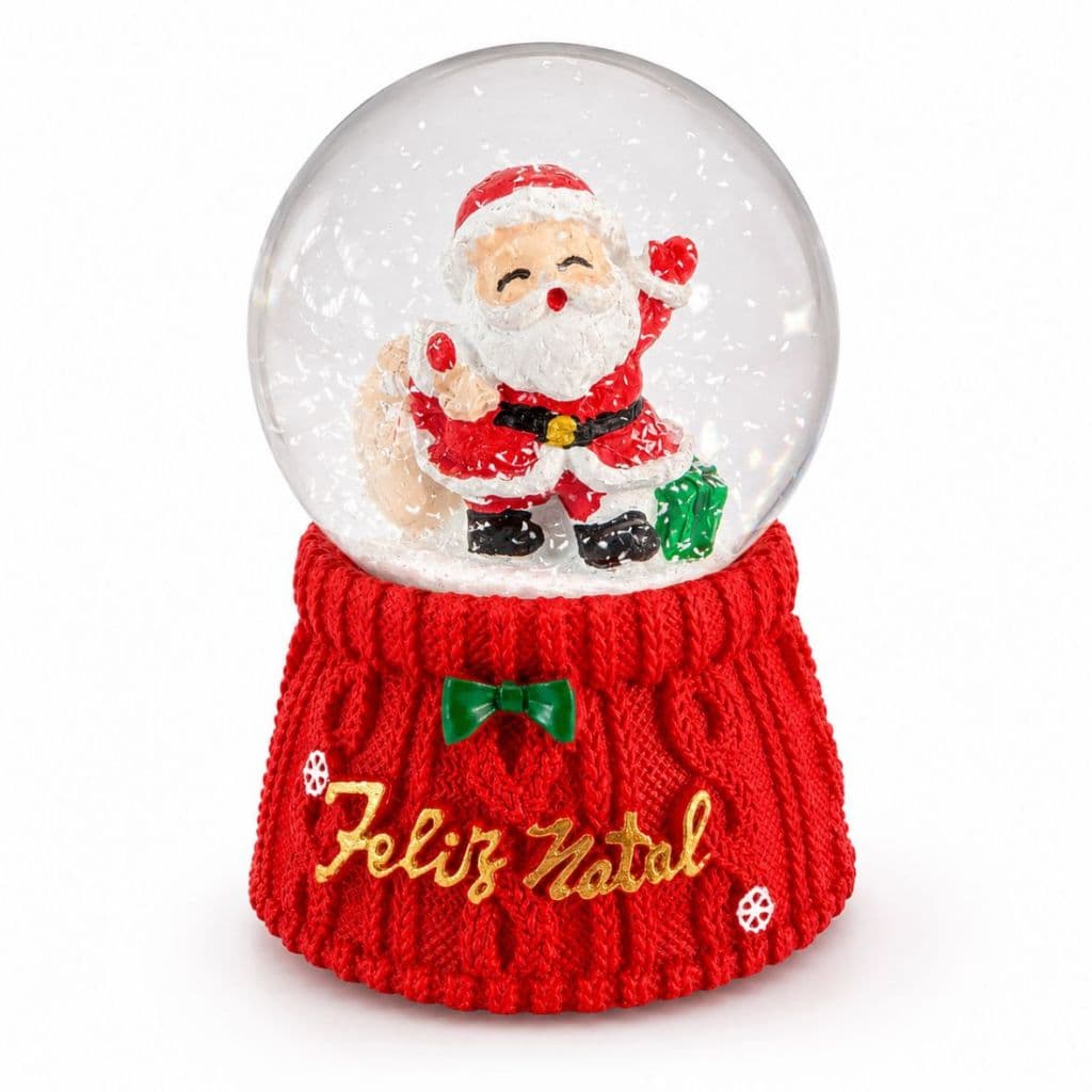 Decoração de Natal Globo de Neve Natalino com LED - 6,5 cm