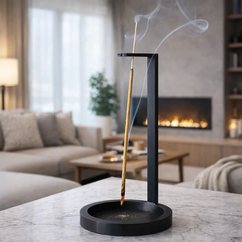 Kit Porta Incenso Decorativo Moderno Design Minimalista Incensário Invertido 25 cm Aromaterapia Zen