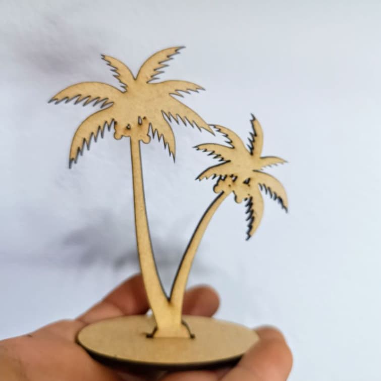 Enfeite Coqueiro com base em MDF 10 cm  -Pacote com 30 peças