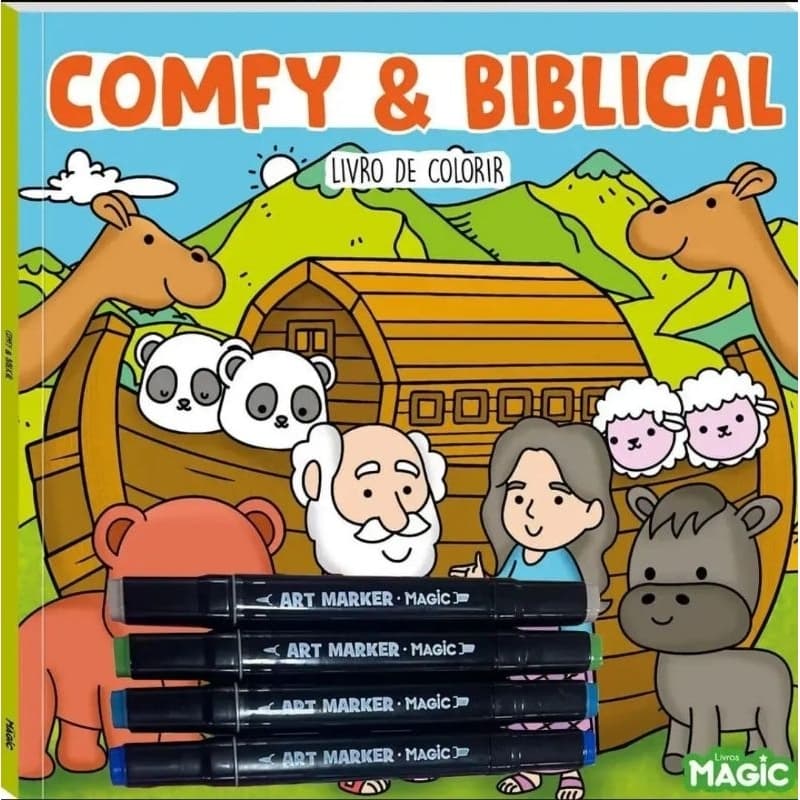 Livro de colorir + 4 Canetinhas